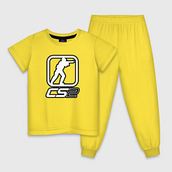 Пижама хлопковая детская CS2 logo, цвет: желтый