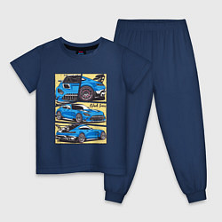 Пижама хлопковая детская Mercedes-Benz AMG GT Black Series, цвет: тёмно-синий