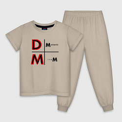 Пижама хлопковая детская Depeche Mode - Memento Mori Logo, цвет: миндальный