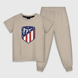 Пижама хлопковая детская Atletico Madrid FC, цвет: миндальный