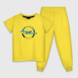 Пижама хлопковая детская Opel sport auto, цвет: желтый
