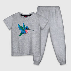 Детская пижама Синяя колибри