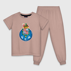 Пижама хлопковая детская Porto sport fc, цвет: пыльно-розовый