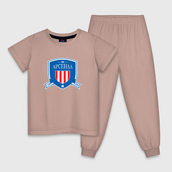 Пижама хлопковая детская Арсенал футбольный клуб, цвет: пыльно-розовый