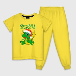 Пижама хлопковая детская Дракончик 20204, цвет: желтый