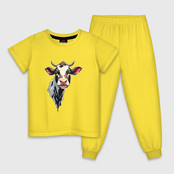 Пижама хлопковая детская Злая корова, цвет: желтый