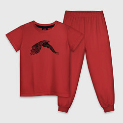 Пижама хлопковая детская Орёл в полёте, цвет: красный