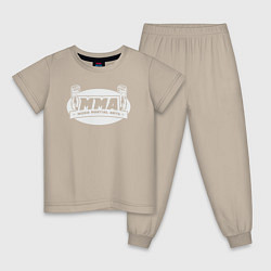 Пижама хлопковая детская MMA sport, цвет: миндальный