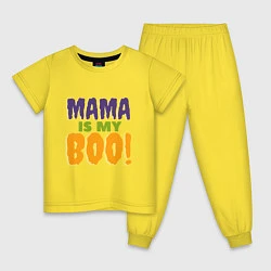 Пижама хлопковая детская Люблю свою маму, цвет: желтый