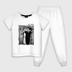 Пижама хлопковая детская Depeche Mode - Dave Gahan by Anton Corbijn, цвет: белый