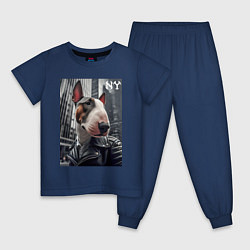 Детская пижама Dude bull terrier in New York - ai art