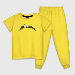 Пижама хлопковая детская Кирилл в стиле рок-группы Металлика, цвет: желтый