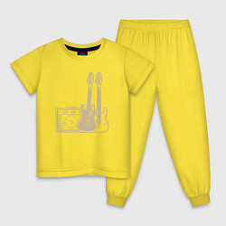 Пижама хлопковая детская Rock life, цвет: желтый