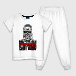 Пижама хлопковая детская Terminator 2 T800, цвет: белый