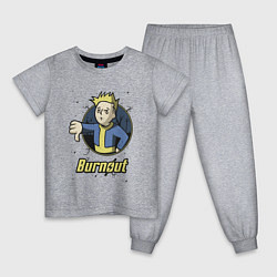 Пижама хлопковая детская Burnout - vault boy, цвет: меланж