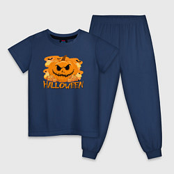 Пижама хлопковая детская Orange holiday halloween, цвет: тёмно-синий