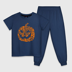 Пижама хлопковая детская Символ хэллоуина, цвет: тёмно-синий