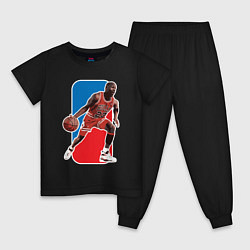 Пижама хлопковая детская Jordan play, цвет: черный