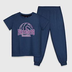 Пижама хлопковая детская Патриоты волейбола, цвет: тёмно-синий