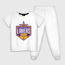 Пижама хлопковая детская Los Angelas Lakers star, цвет: белый