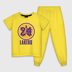 Пижама хлопковая детская 24 Lakers, цвет: желтый