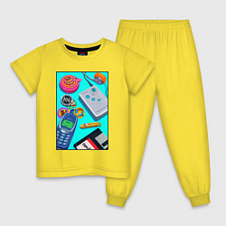 Пижама хлопковая детская 90 generation, цвет: желтый