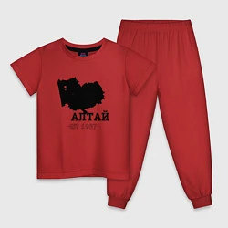 Пижама хлопковая детская Регион Алтай, цвет: красный