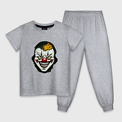 Пижама хлопковая детская Злой клоун, цвет: меланж