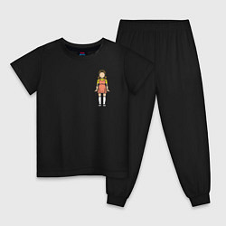 Пижама хлопковая детская Кукла из Игры кальмара, цвет: черный