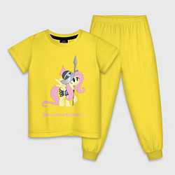 Пижама хлопковая детская Флаттершай на страже добра, цвет: желтый