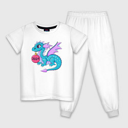 Пижама хлопковая детская Дракон - символ 2024 года, цвет: белый