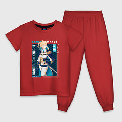 Пижама хлопковая детская Джинн Гуннхильдр из геншина, цвет: красный