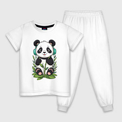 Детская пижама Медвежонок панды в наушниках