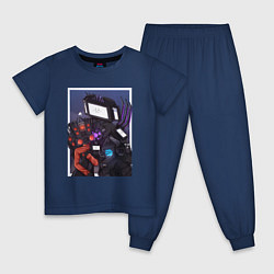 Пижама хлопковая детская ТВ Мен со Спикерменом и Камераменом, цвет: тёмно-синий
