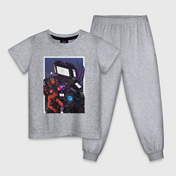 Пижама хлопковая детская ТВ Мен со Спикерменом и Камераменом, цвет: меланж