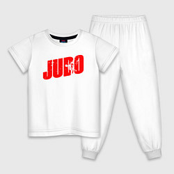 Пижама хлопковая детская Judo red, цвет: белый