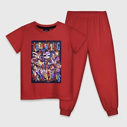 Пижама хлопковая детская Удивительный цифровой цирк в сборе, цвет: красный
