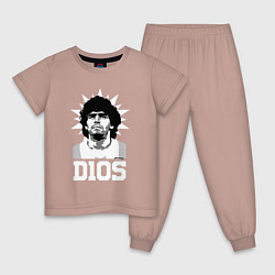 Пижама хлопковая детская Dios Diego Maradona, цвет: пыльно-розовый