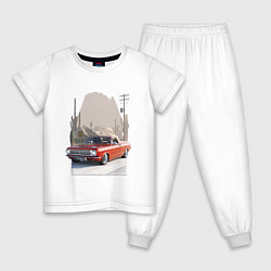 Пижама хлопковая детская Custom pickup, цвет: белый