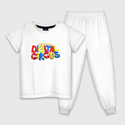 Пижама хлопковая детская Удивительный цифровой цирк лого, цвет: белый