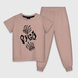 Пижама хлопковая детская Символика Руси, цвет: пыльно-розовый
