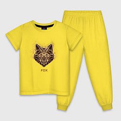 Пижама хлопковая детская Лиса метамаск, цвет: желтый