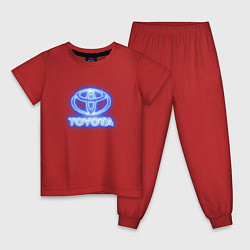 Пижама хлопковая детская Toyota neon, цвет: красный