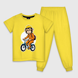 Детская пижама Обезьяна на велосипеде