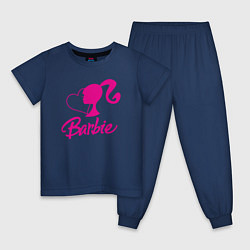 Пижама хлопковая детская Barbie heart, цвет: тёмно-синий