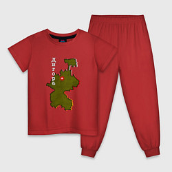 Пижама хлопковая детская Осетия Дигора, цвет: красный