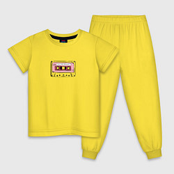 Пижама хлопковая детская Песни о любви, цвет: желтый