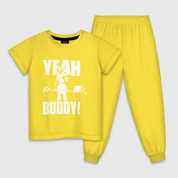 Пижама хлопковая детская Yeah buddy - Ронни Коулман, цвет: желтый