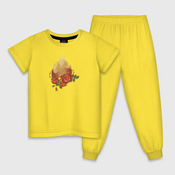 Пижама хлопковая детская Hurt pin-up, цвет: желтый