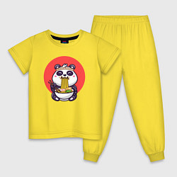 Пижама хлопковая детская Панда и рамен, цвет: желтый